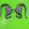 Black wooden tribal elephant cheater gauge earrings c0030wb