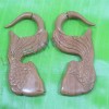 Sabo wooden tribal fish cheater earrings c0029wc