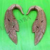 sabo wooden leaf tribal cheater earrings c0021wc