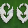 Bone angel wings heart tribal earrings c0018b