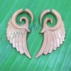 sabo wooden angel wing tribal cheater gauge earrings c0012wc