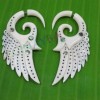 Angel wing earrings with paua abalone shell c0005.1b
