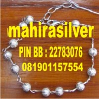 gelang tangan perak cantik lapis emas putih GTR.58