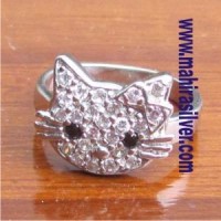cincin perak exlusive hello kitty lapis emas putih CEKS.24
