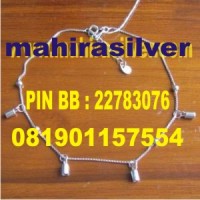 gelang kaki perak lapis emas putih GK.18