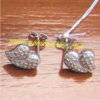 anting love cantik ATMD.138 perak lapis emas putih