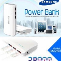 power bank samsung 3 port usb 28000 mah 