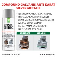 Compound Galvanis Pelapis Anti Karat (perak metalik) PRIMO BRIGHT ZINC 400ml