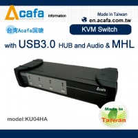 4 Port HDMI KVM Switch with USB3.0 HUB and Audio & MHL