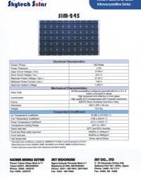 Solar Panel 245Wp Monocrystalline