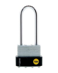 Yale Padlock Y125-40-163 Classic Series Outdoor Laminated Steel Long Shackle 40mm with Multi-pack