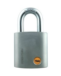 Yale Padlock Y210-51-127 Silver Series Outdoor Satin Steel (Baron Shackle) 51mm