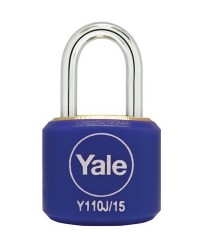 Yale Padlock Y110J-15-111-2 Blue Classic Series Indoor Color Brass 15mm with Multi-pack