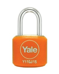 Yale Padlock Y110J-15-111-2 Orange Classic Series Indoor Color Brass 15mm with Multi-pack