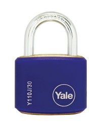 Yale Padlcok Y110J-30-117-2 Blue Classic Series Outdoor Color Brass 34mm with Multi-pack
