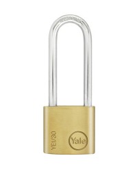 Yale Padlock YE-130 Essential Series Indoor Brass Extra Long Shackle 30mm
