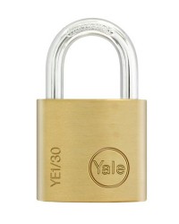 Yale Padlock YE-130 Essential Series Indoor Brass Standard Shackle 30mm