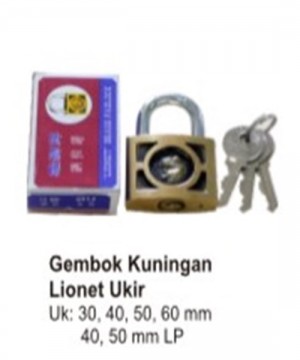 GEMBOK KUNINGAN LIONET UKIR