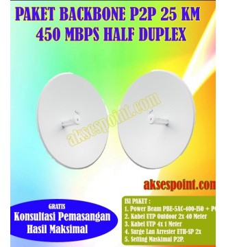 Paket Backbone Point to Point Power Beam PBE-5AC-400-ISO Half Duplex 30 Km 450 Mbps