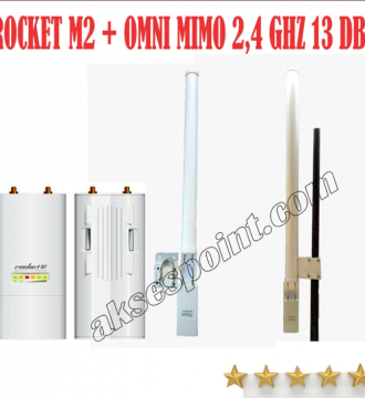Paket Ubiquiti Rocket M2 28 dBm + Omni MIMO OEM 2,4 GHz 13 dBi