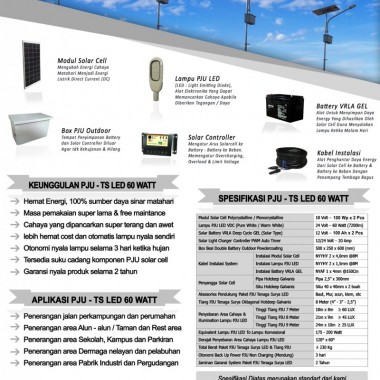 paket PJU tenaga surya 60 watt LED Surya Panel Indonesia