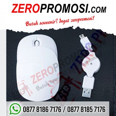 Barang Promosi Wireless Mouse Glossy White Sliding MW01 Berkat Usaha Maju