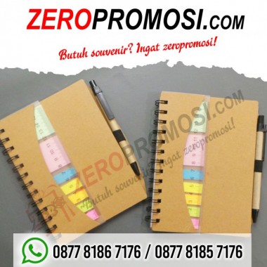 Souvenir Memo Sticky Note Ruler + Post It (N-806) seminar kit Berkat Usaha Maju