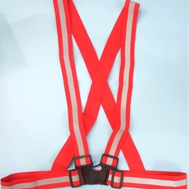 safety vest rubber reflective elastic V shape, rompi karet merah