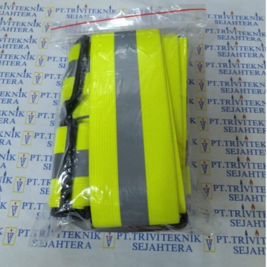 safety vest rubber reflective elastic V shape, rompi karet kuning