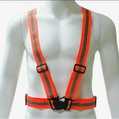 rubber reflective elastic V shape safety vest,rompi karet vest orange