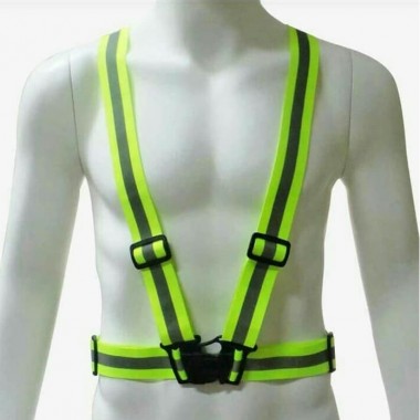 safety vest rubber reflective elastic V shape, rompi karet hijau