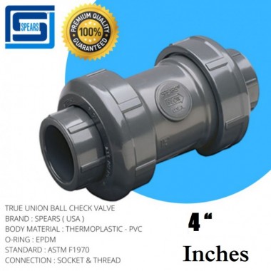 pvc ball check valve spears ansi 4inch,true union 2000 industrial socket thread