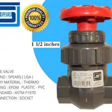 spears gate valve plastic pvc socket ansi 150 seize 1 1/2 inches