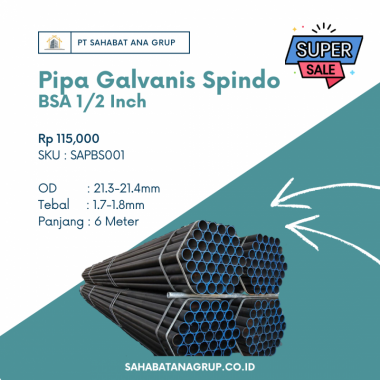Pipa Galvanis Spindo BSA 1/2 Inch