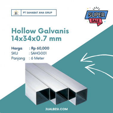 Hollow Galvanis 14x34x0.7 mm