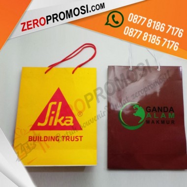 Souvenir Paper Bag Ukuran P25xT33,5xL7 Custom Design dan Logo Murah