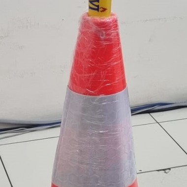 Lampu kerucut darurat T,strobe traffic cone solar warning light yellow