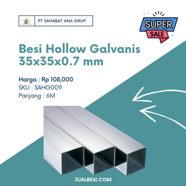 Besi Hollow Galvanis 35x35x0.7 mm