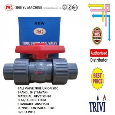 pvc true union ball valve socket soc sch80 4 inch epdm, cek kran