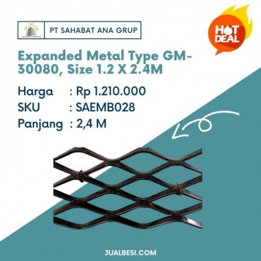 Expanded Metal Type GM-30080, Size 1.2 X 2.4 M