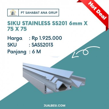 SIKU STAINLESS SS201 6mm X 75 X 75