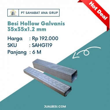 Besi Hollow Galvanis 35x35x1.2 mm