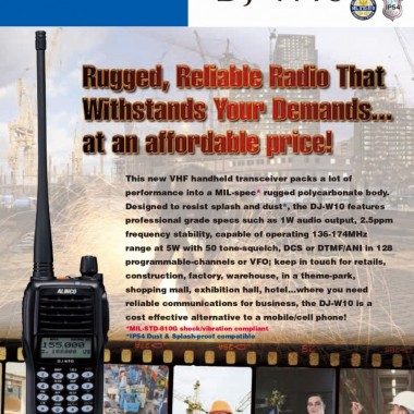 ALINCO DJ-W10 (136-174MHz) VHF FM Handheld Transceiver