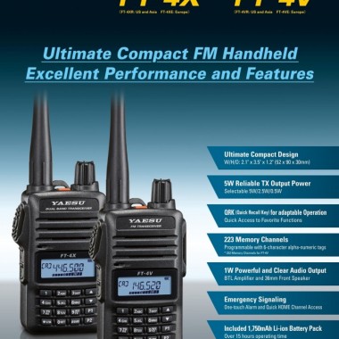 YAESU FT-4X VHF/UHF 5W Dual Band FM Handheld Transceiver
