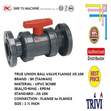 ball valve flange JIS 10K pvc duraflow 1 1/2 Inch,true union upvc SH