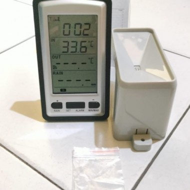 Jual Termometer Meter Tester Monitor Wireless Rain Gauge Ukur Curah Hujan