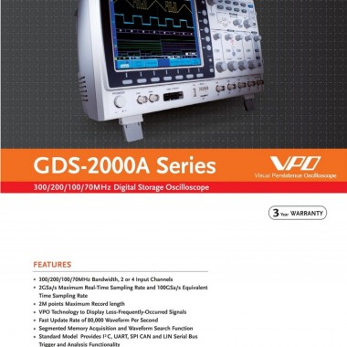 GW Instek GDS-2202A 100MHz, 2-Channels Digital Storage Oscilloscope