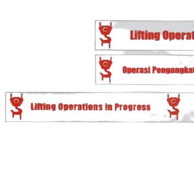 warning tape lifting progress,operasi pengangkatan sedang berlangsung