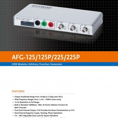 GW Instek AFG-225 25MHz Dual Channel USB Modular Arbitrary Function Generator