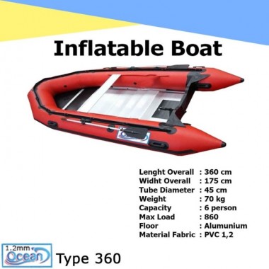 Jual Perahu karet import OCEAN 360 bahan PVC 1.2 mm